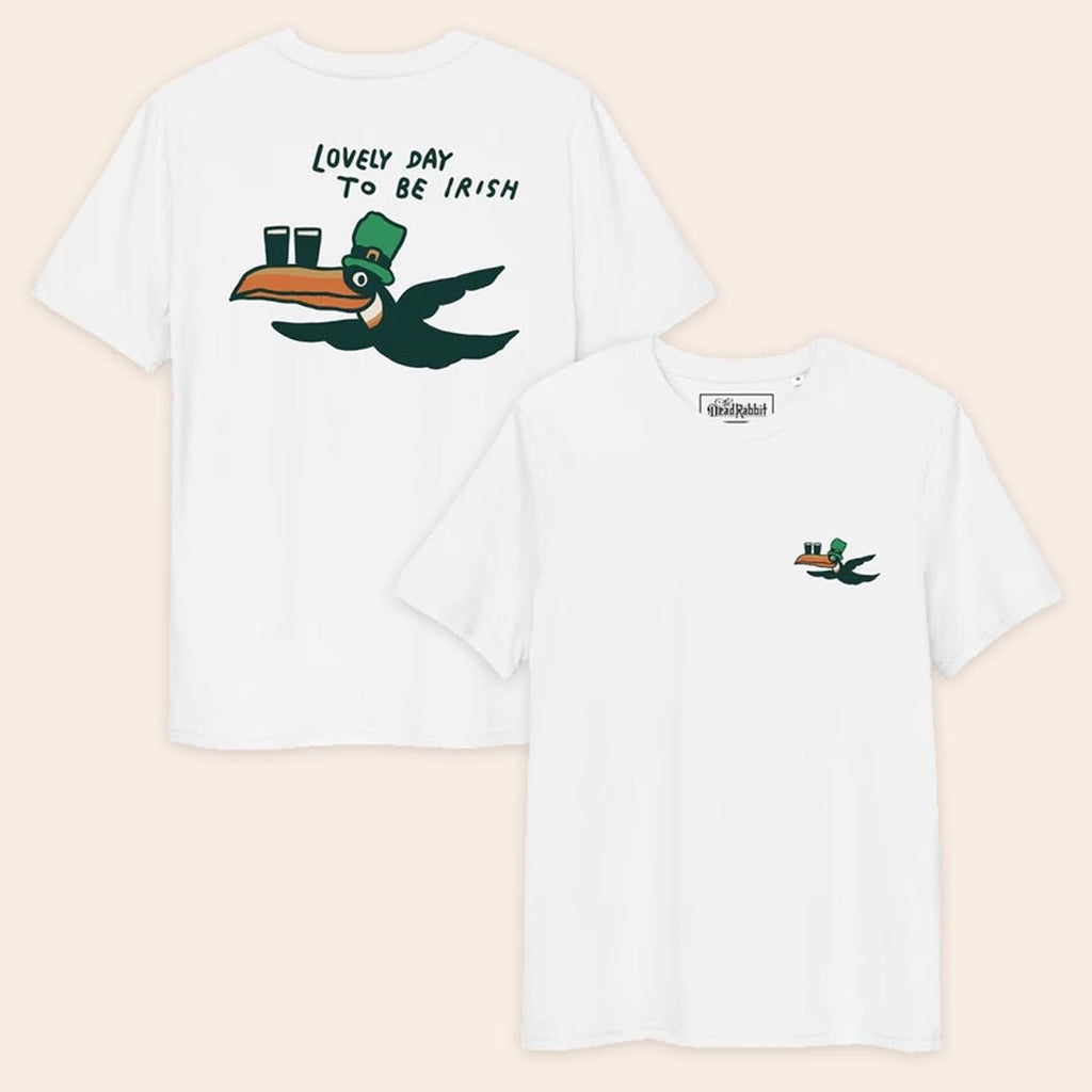 The Dead Rabbit - St Patrick's Day - Lovely Day To Be Irish T-Shirt - White Hoodie, Sweatshirt | ZylaModa.com (Image 1)