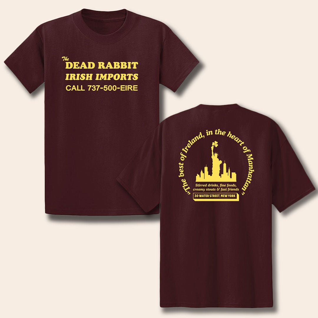 The Dead Rabbit - Irish Imports Welcome to New York T-Shirt - Athletic Maroon Hoodie, Sweatshirt | ZylaModa.com (Image 1)