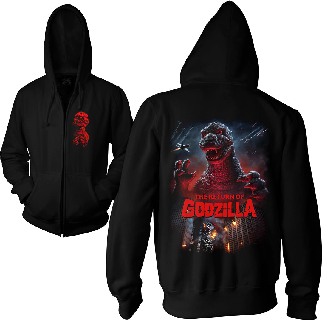 THE RETURN OF GODZILLA: 40TH ANNIVERSARY - ZIP-UP HOODIE T-Shirts, Sweatshirt | ZylaModa.com (Image 1)