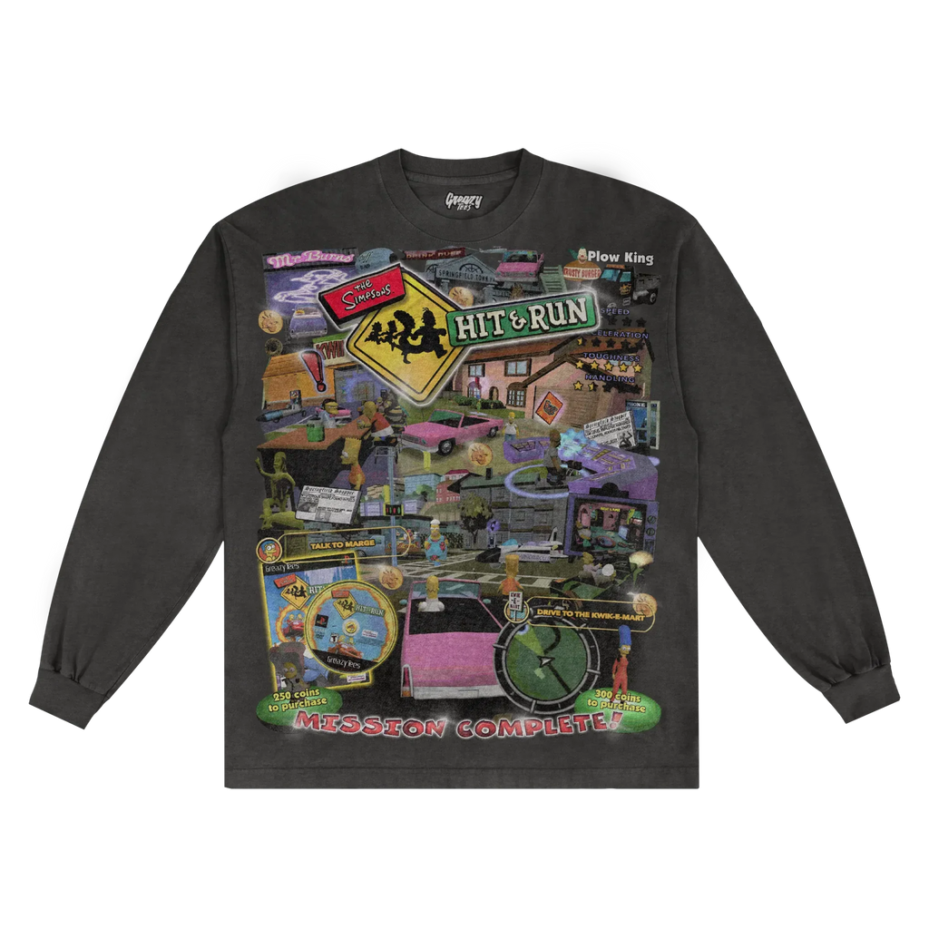 The Simpsons Hit & Run Classic Long Sleeved Tee Hoodie, Sweatshirt | ZylaModa.com (Image 5)