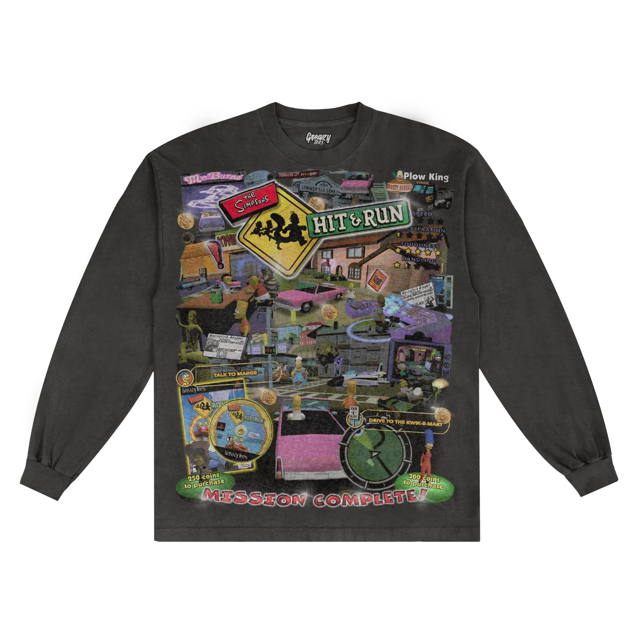The Simpsons Hit & Run Classic Long Sleeved Tee Hoodie, Sweatshirt | ZylaModa.com (Image 5)
