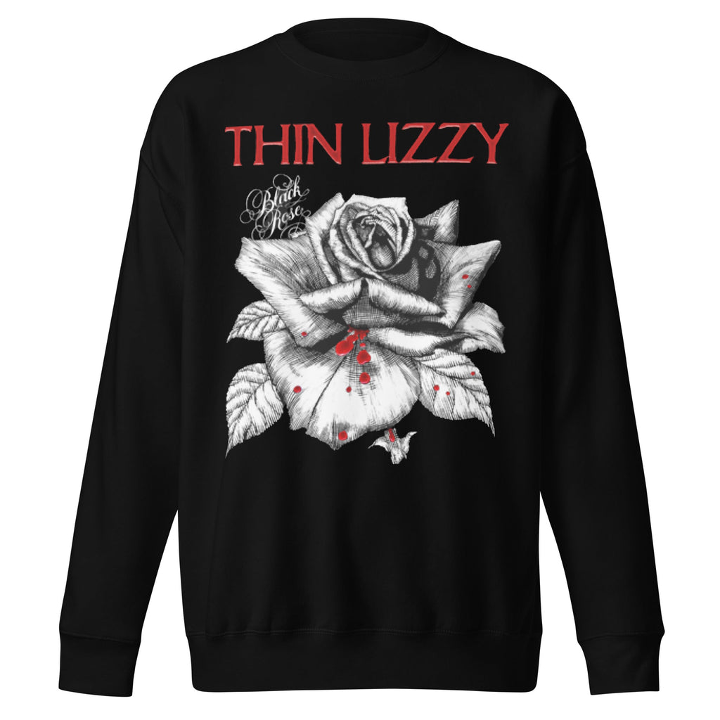 Thin Lizzy Black Rose Jumbo Print Sweatshirt T-Shirts, Hoodie | ZylaModa.com (Image 1)