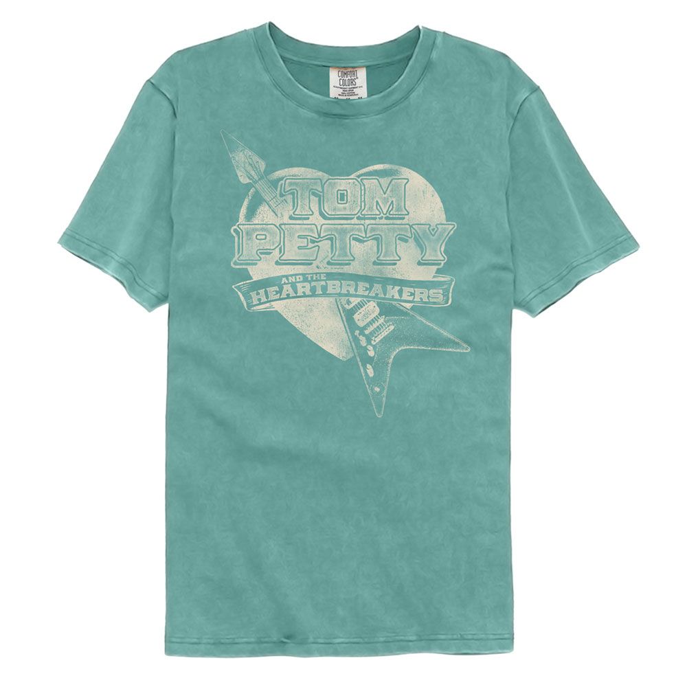 Tom Petty Guitar Heart Comfort Colors T-Shirt Hoodie, Sweatshirt | ZylaModa.com (Image 2)