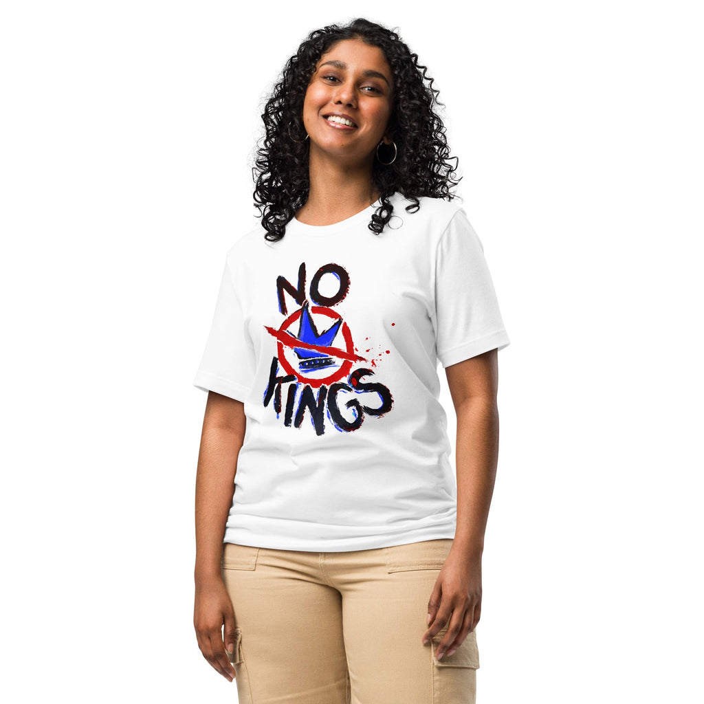 "No Kings" 100%Made in USA- Unisex t-shirt, white Hoodie, Sweatshirt | ZylaModa.com (Image 2)