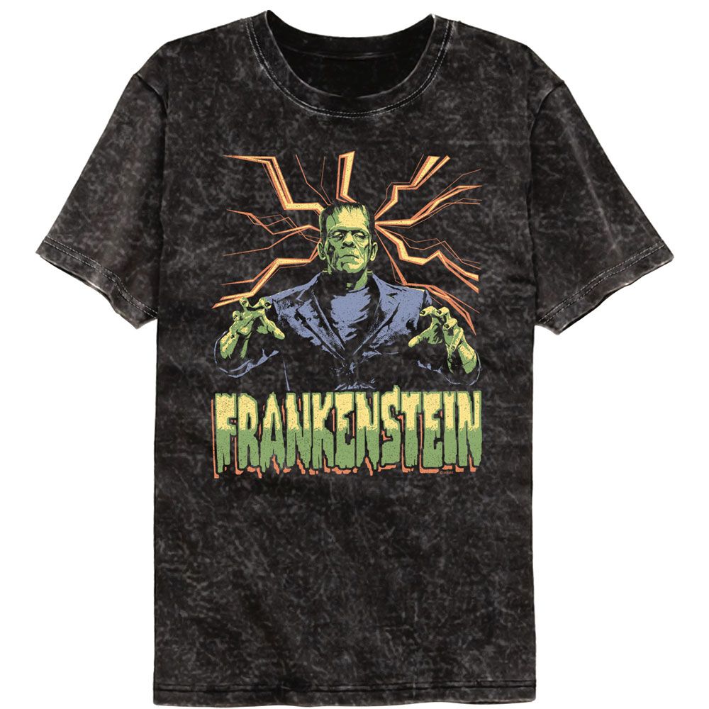 Universal Monsters Frank Lightning Bg Mineral Wash T-Shirt Hoodie, Sweatshirt | ZylaModa.com