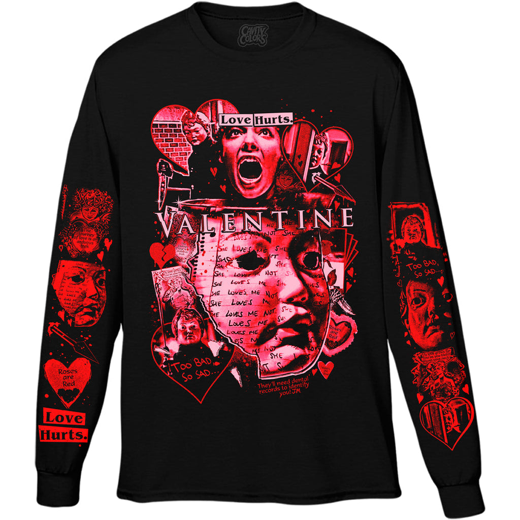 VALENTINE: LOVE HURTS - LONG SLEEVE SHIRT Hoodie, Sweatshirt | ZylaModa.com (Image 1)