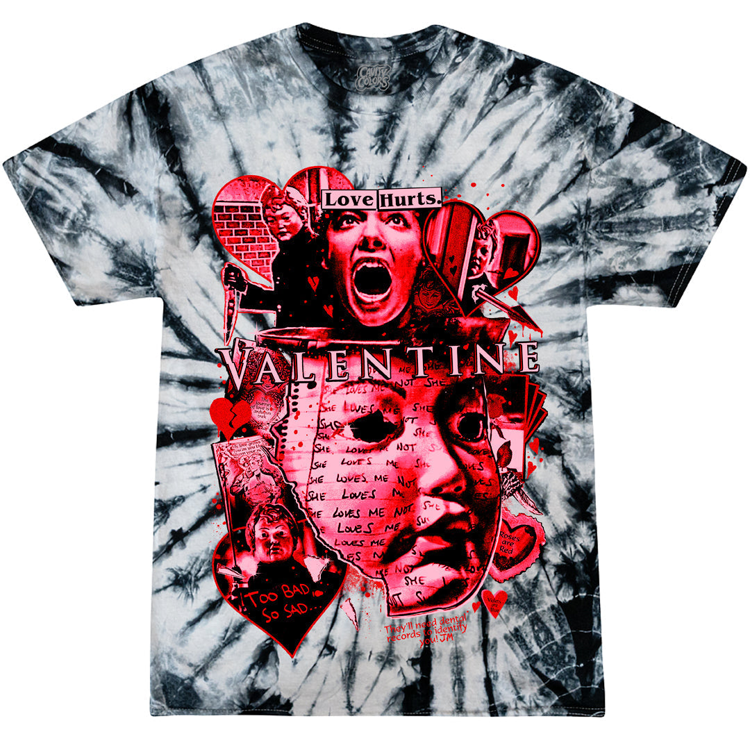 VALENTINE: LOVE HURTS - TIE-DYE T-SHIRT (KNIFE BLADE VARIANT) Hoodie, Sweatshirt | ZylaModa.com (Image 1)