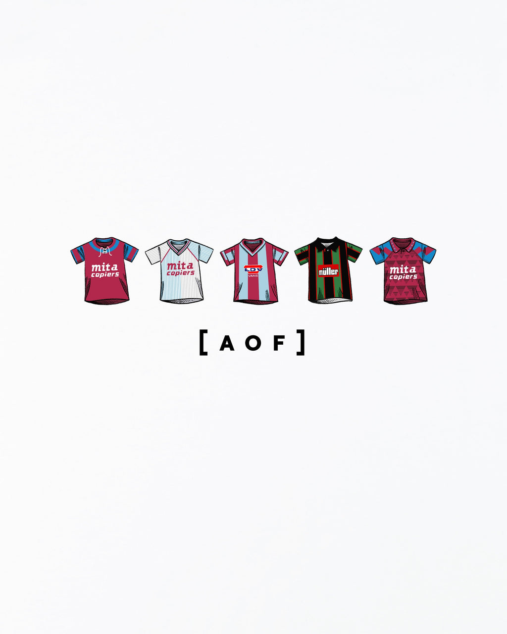 AVFC Printed Classics White Tee Hoodie, Sweatshirt | ZylaModa.com (Image 2)