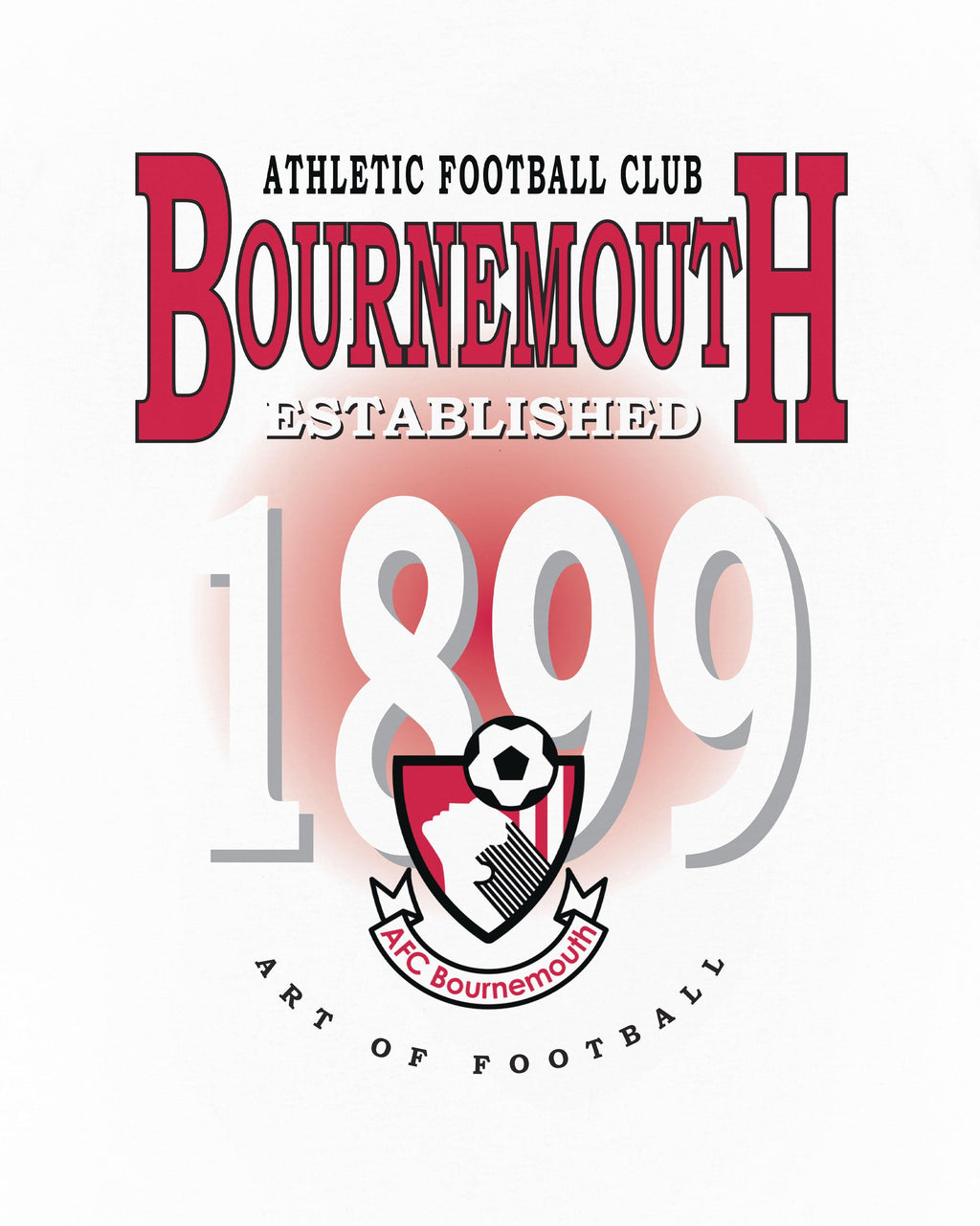 AFC Bournemouth Retro Graphic White Tee Hoodie, Sweatshirt | ZylaModa.com (Image 2)