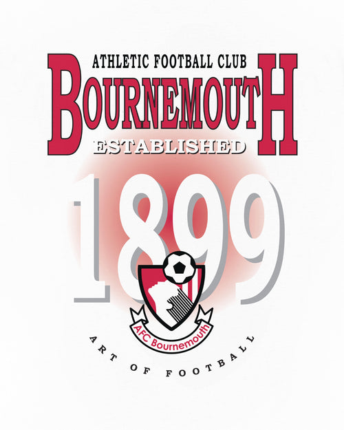 AFC Bournemouth Retro Graphic White Tee Hoodie, Sweatshirt | ZylaModa.com (Image 2)
