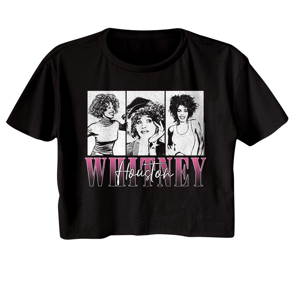 Whitney Houston - Three Rectangles Womens Crop Tee Hoodie, Sweatshirt | ZylaModa.com