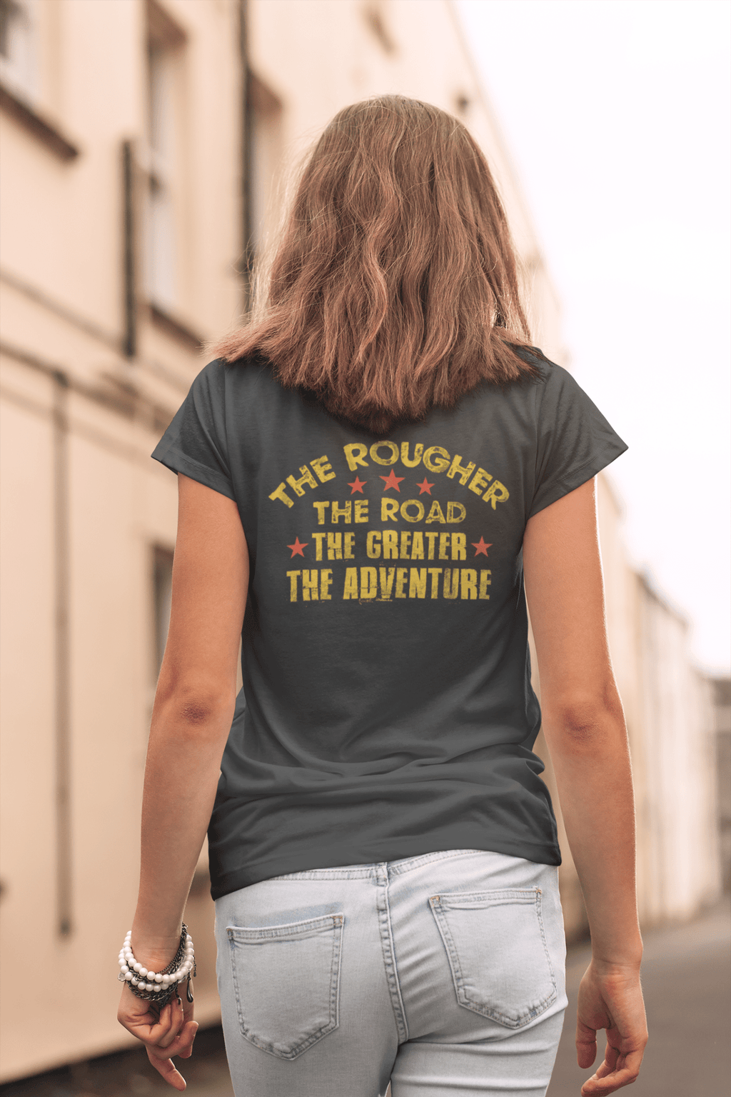 Women's The Rougher the Road Graphic Tee Hoodie, Sweatshirt | ZylaModa.com (Image 2)