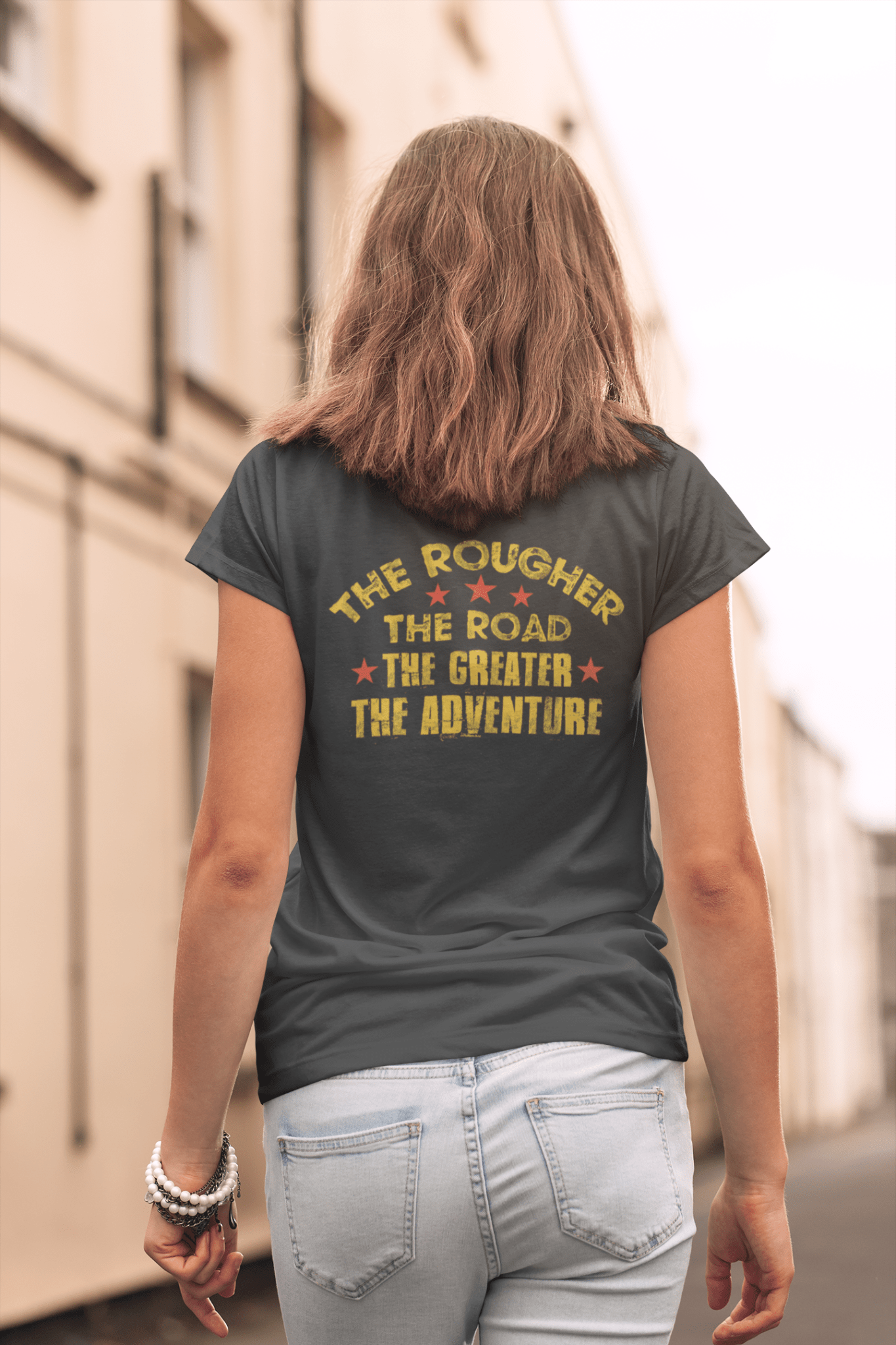 Women's The Rougher the Road Graphic Tee Hoodie, Sweatshirt | ZylaModa.com (Image 2)