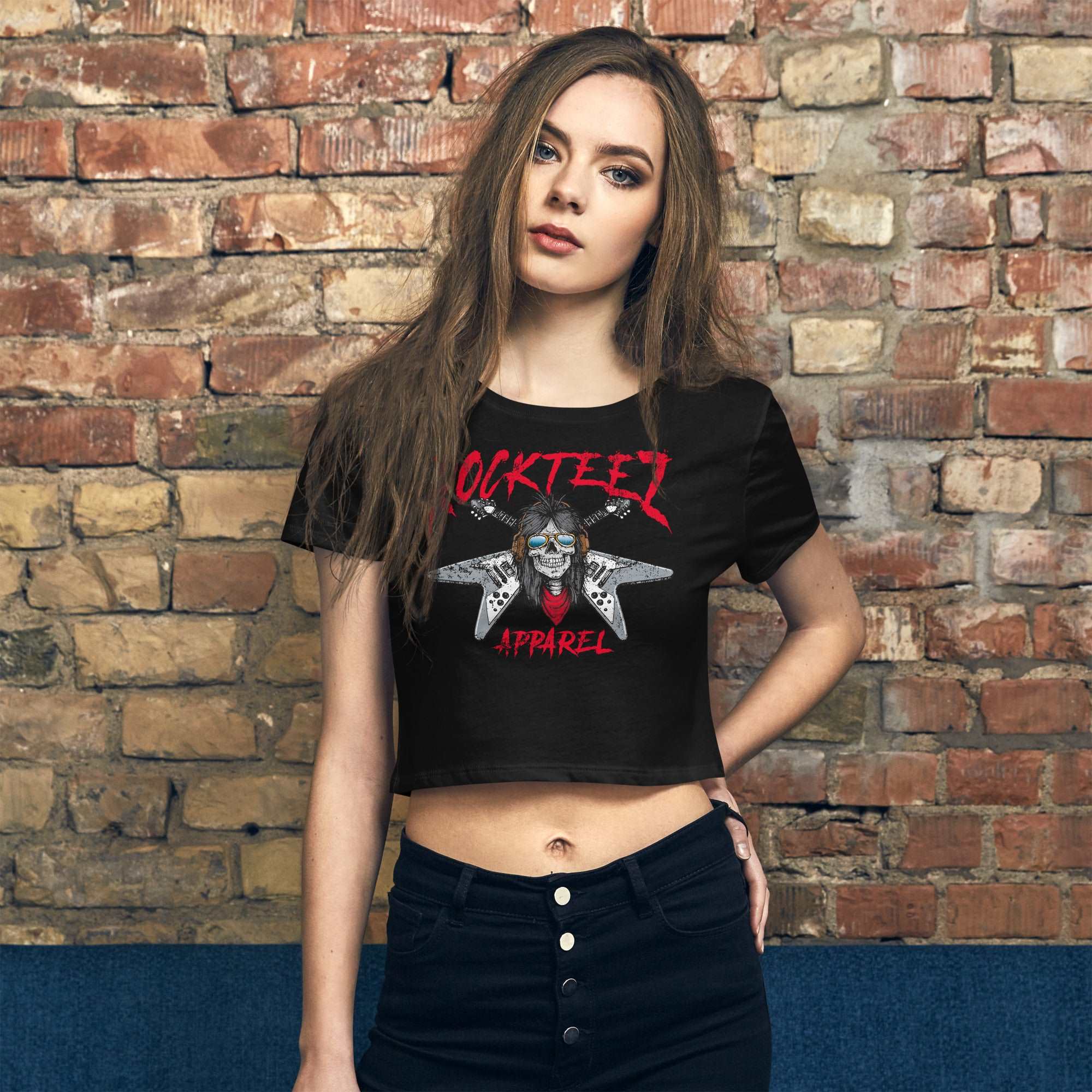 Rockteez Apparel WomenÃ¢â‚¬â„¢s Crop Tee Hoodie, Sweatshirt | ZylaModa.com (Image 2)