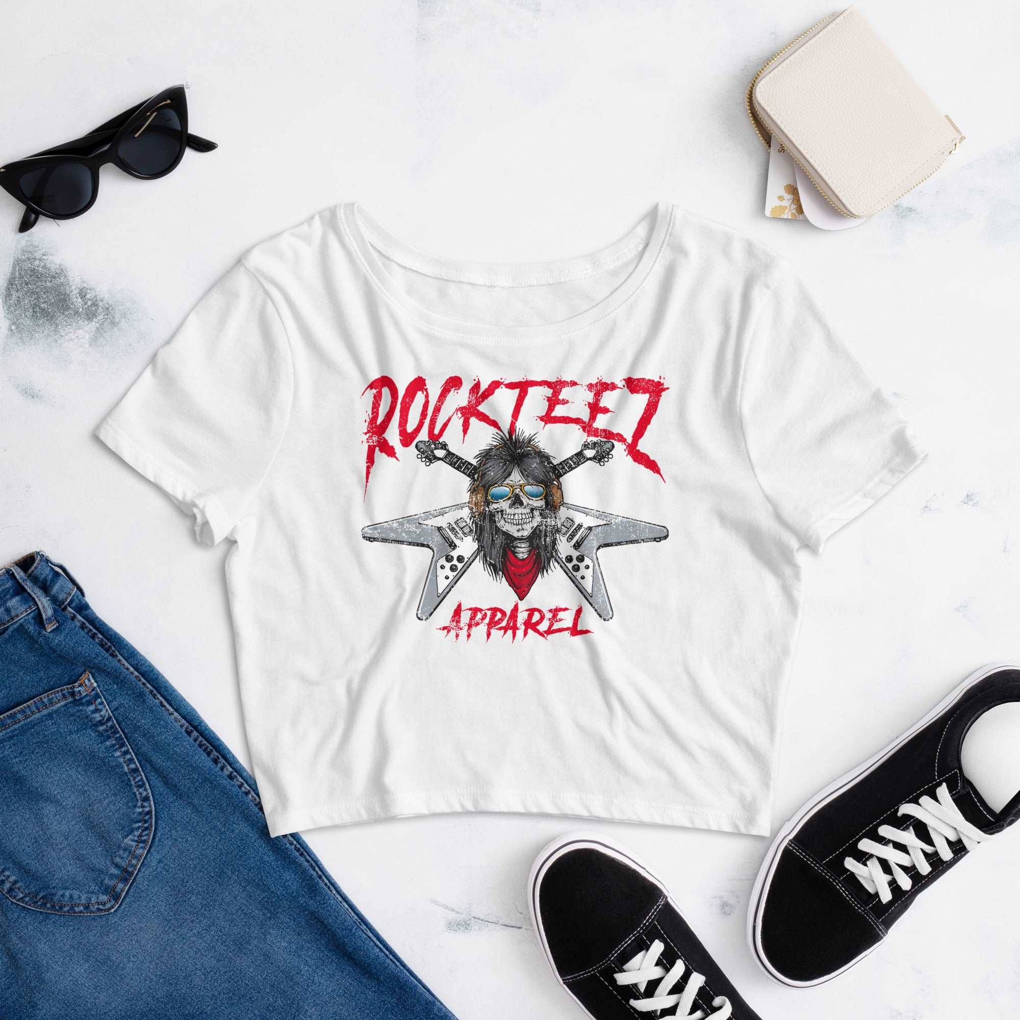 Rockteez Apparel WomenÃ¢â‚¬â„¢s Crop Tee Hoodie, Sweatshirt | ZylaModa.com (Image 3)