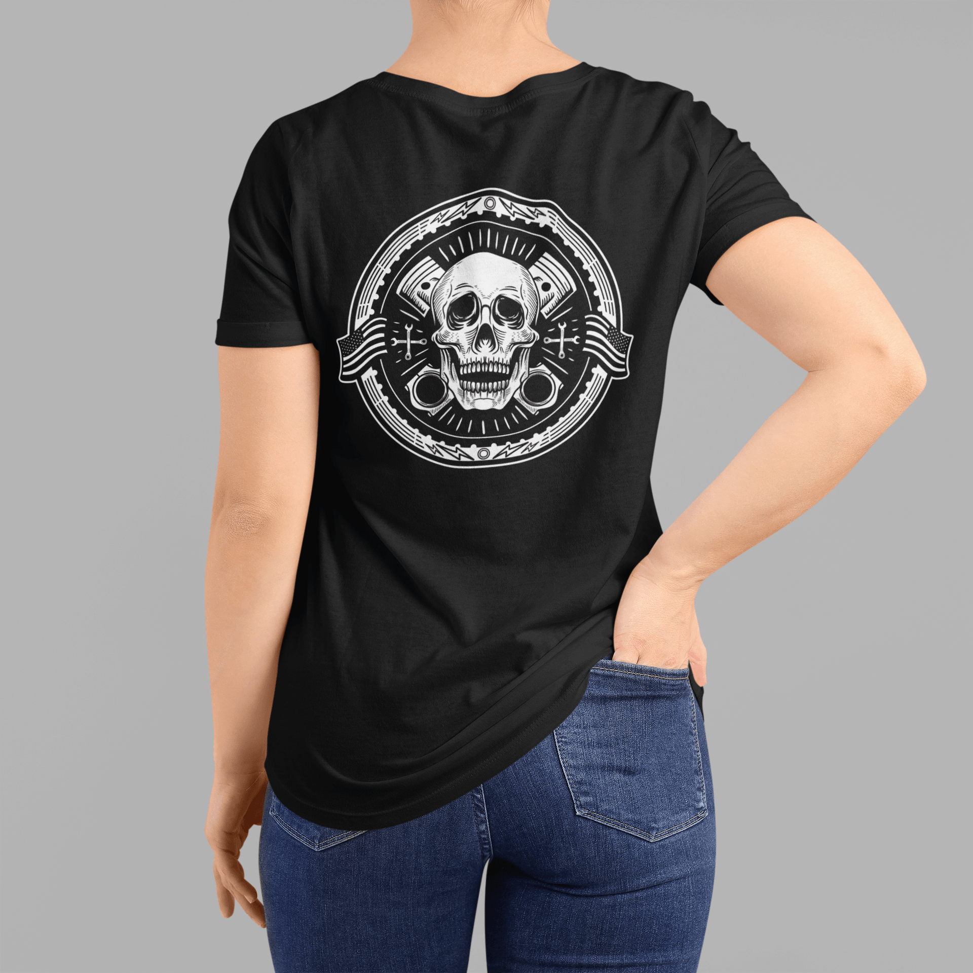 Wrench Skull Women's Tee Hoodie, Sweatshirt | ZylaModa.com (Image 2)